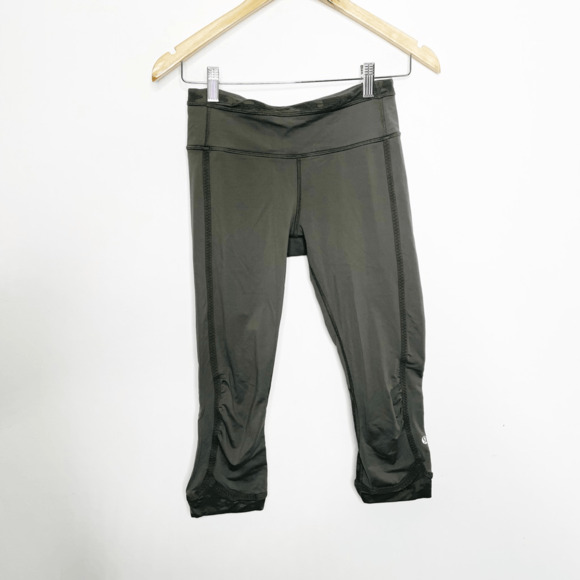 Lululemon Run For Days Crop Deep Camo green womens 4 - Picture 2 of 7